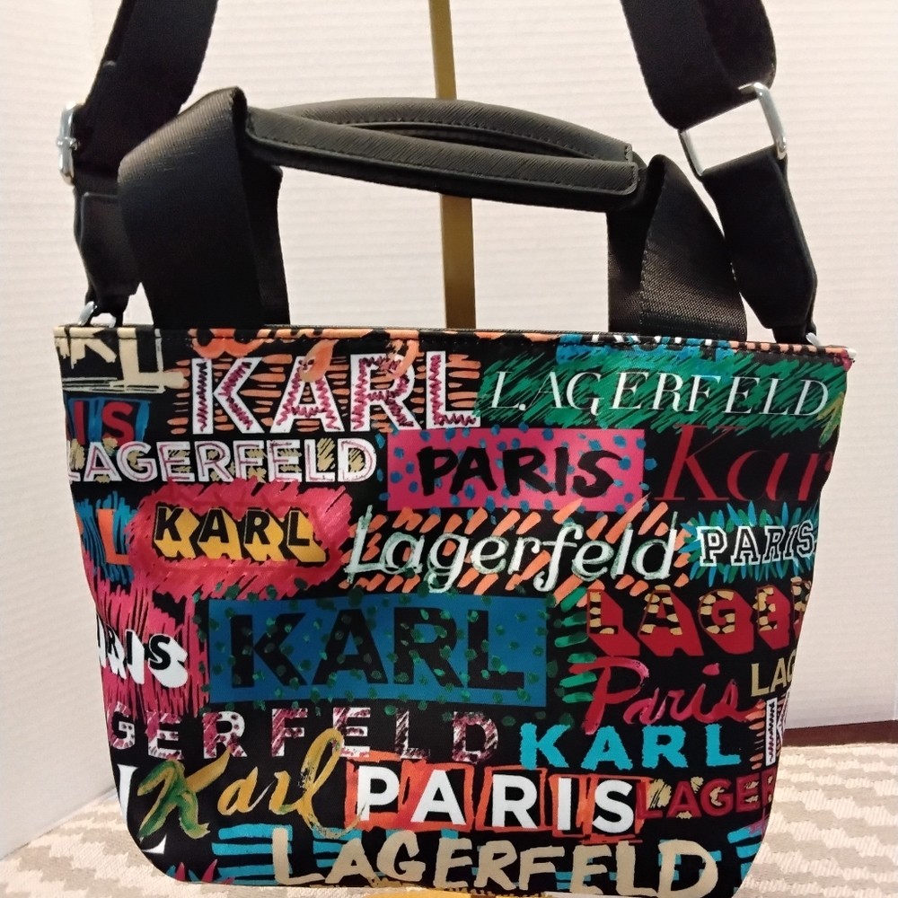 Karl Lagerfeld Amour Tote Crossbody With Colorful Graffiti